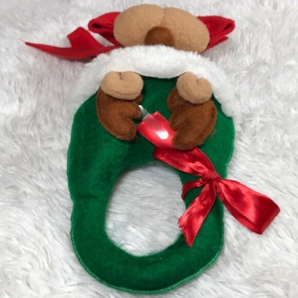 Santa's Workshop Plush Stuffed Christmas Reindeer Door Knob Hanger - Picture 7 of 9